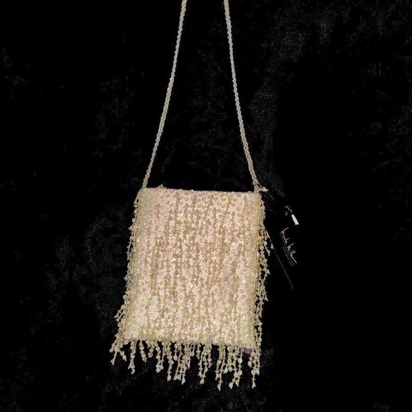 NICOLE MILLER CHARLESTON BEADED BAG  IN IVORY - Picture 3 of 7